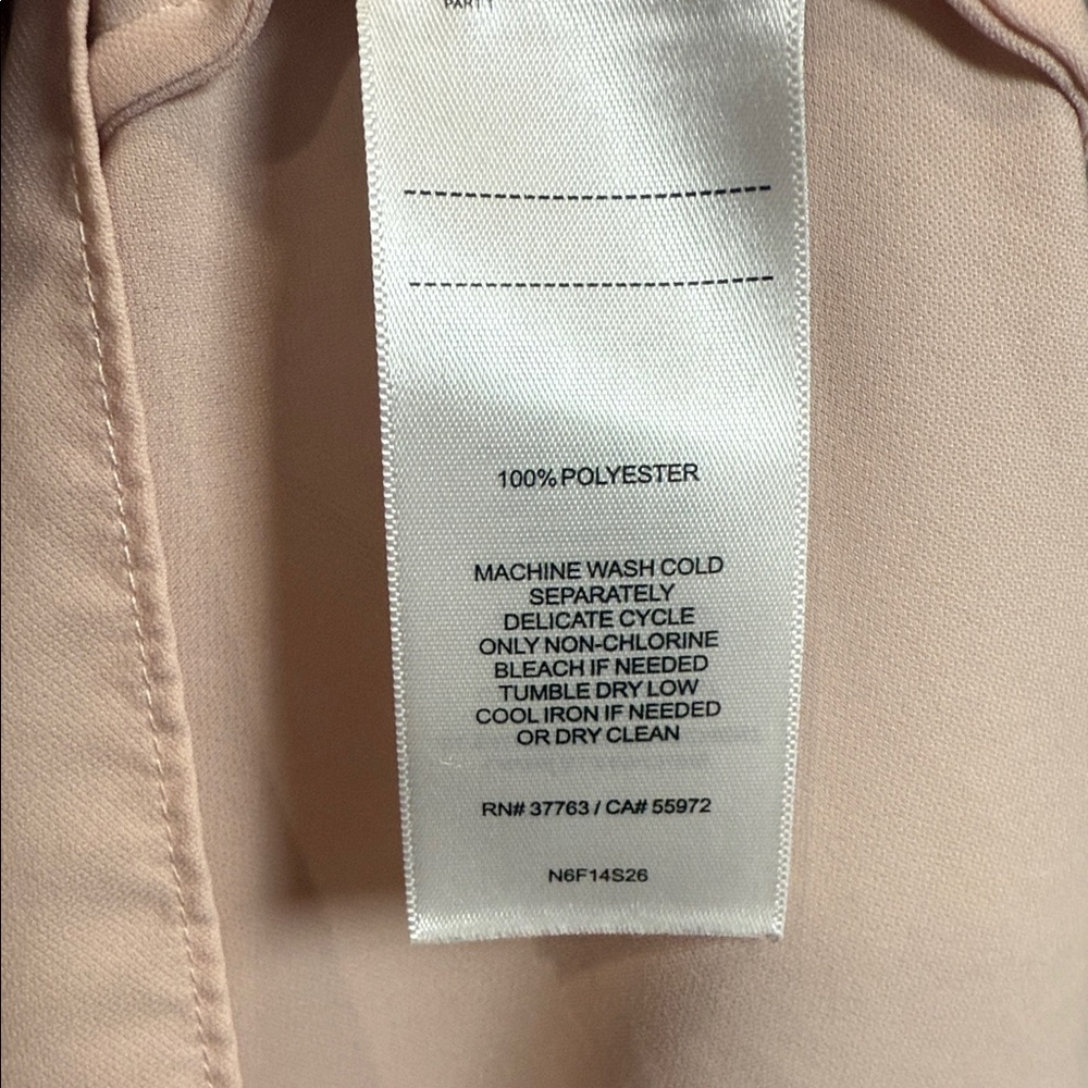 Laundry by Shelli‎ Segal Blush Tie-Neck Sleeveless Blouse XS, Chic Workwear Top - Picture 6 of 8